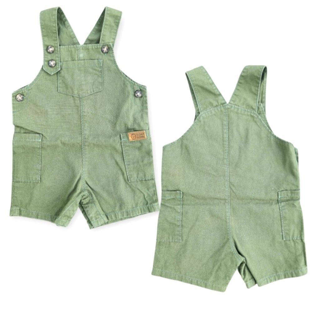 Carter's 2 Pieces Tee-Shorts Overalls Adjustable Straps Baby Boys Size 12 Months - Picture 8 of 14
